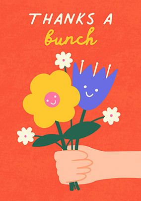 Photo of Thanks a Bunch Graphic Floral Card
