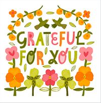 Tap to view Grateful For You Floral Square Thank You Card