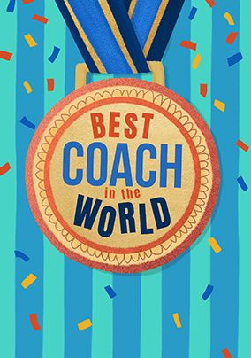 Photo of Best Coach In The World Thank You Card