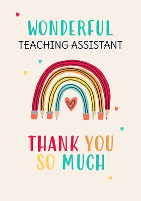 Photo of Wonderful Teaching Assistant Thank You Teacher Card