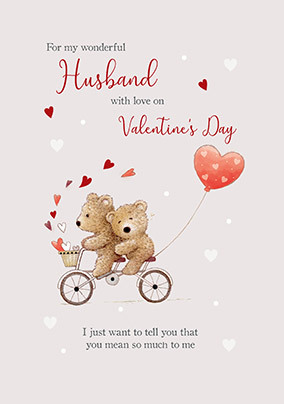 Barley Bear To My Husband On Valentine's Day Card