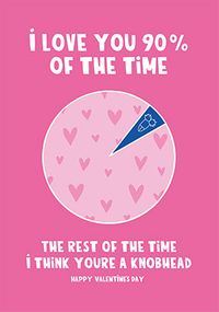 Tap to view Love You 90% of the Time Valentine's Day Card