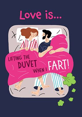 Photo of Duvet Fart Valentine's Day Card