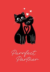 Tap to view Purrfect Partner Black Cats Valentine's Day Card