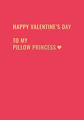 Photo of To My Pillow Princess Valentine's Day Card