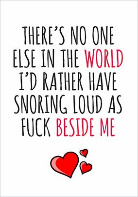 Photo of Snoring Loudly Valentine's Day Card