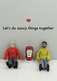 Tap to view Let's Do Saucy Things Him and Him Valentine's Day Card