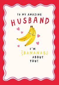 Tap to view Bananas About You Husband Valentine's Day Card
