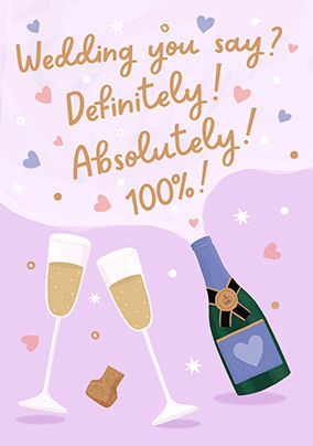 Champagne Pop RSVP Wedding Card