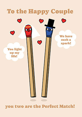 Perfect Match Wedding Couple Card