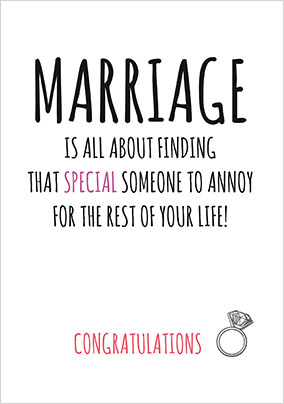 Finding That Special Someone Funny Wedding Card