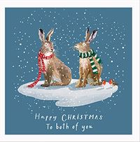 Tap to view Winter Rabbits Happy Christmas to the Both of You Card