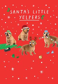 Tap to view Santa's Little Yelpers Puppies Christmas Card