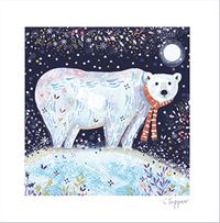 Tap to view Painted Polar Bear Square Christmas Card