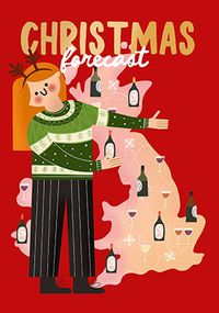 Tap to view Christmas Forecast Red Wine Card