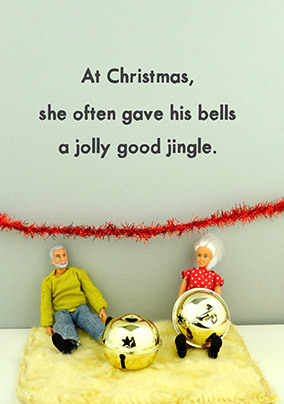 She Jingled His Bells Christmas Card