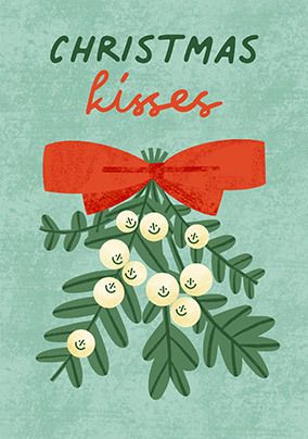 Photo of Christmas Kisses Mistletoe Card