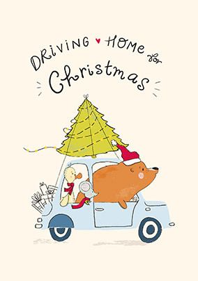 Photo of Driving Home for Christmas Illustrated Bear Card