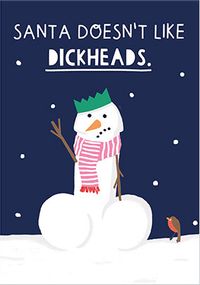 Tap to view Santa Doesn't Like Dickheads Christmas Card