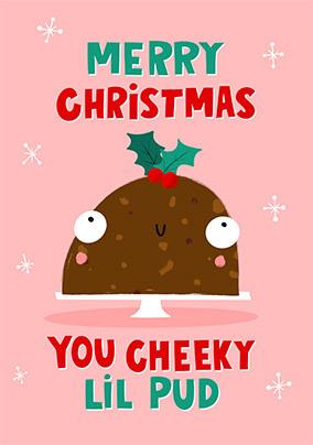 Cheeky Lil Pud Christmas Card