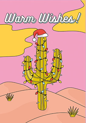 Warm Wishes Cactus Christmas Card
