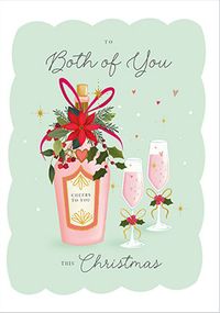 Tap to view To Both Of You Pink Champagne Christmas Card