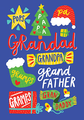 Grandad Pops Grandpa Grumps Christmas Card