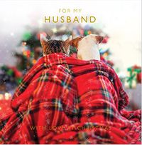 Tap to view For My Husband Pets Square Christmas Card