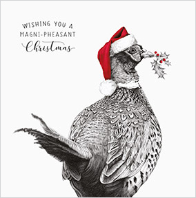 Magni-Pheasant Square Christmas Card