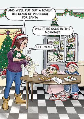 Santa & Co Prosecco Christmas Card
