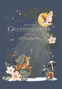 Tap to view Beautiful Granddaughter At Christmastime Winter Animals Card