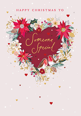 Someone Special Floral Heart Christmas Card