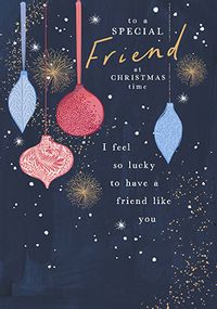 Tap to view Special Friend Baubles Christmas Card