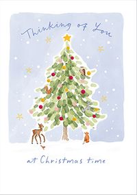 Tap to view Thinking Of You At Christmastime Painted Tree Card