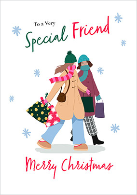 Special Friend Shopping Christmas Card