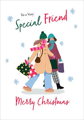 Photo of Special Friend Shopping Christmas Card