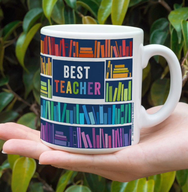 Best Teacher Book Case Thank You Teacher Mug