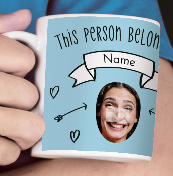 Just A Crush Blue Photo Upload Personalised Mug