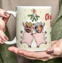 Tap to view Mistletoe & Swine 2 Photo Christmas Mug