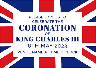 Coronation Union Jack Party Invitation Postcard