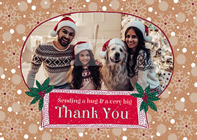 A Hug and a Thank You Photo Christmas Postcard