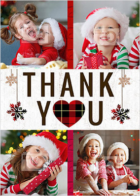 Multi Photo Christmas Thank You Postcard