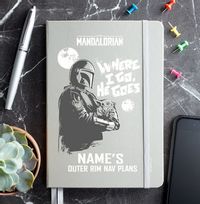 Tap to view Mando-Grogu grunge Where I go Personalised Notebook