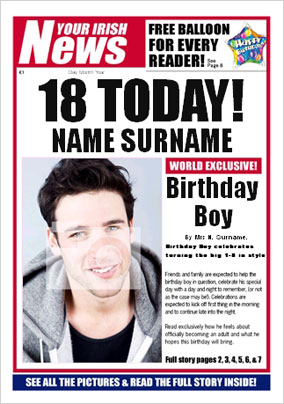 Irish News - His 18th Birthday