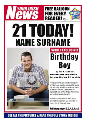 Irish News - His 21st Birthday