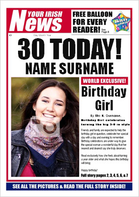 Irish News - Her 30th Birthday