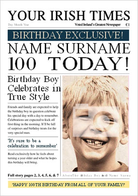 Irish Times - 100th Male