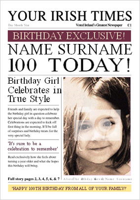 Irish Times - 100th Female