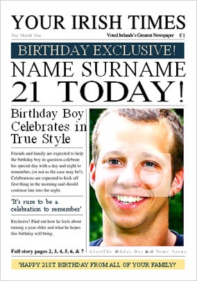 Irish Times - 21st Male
