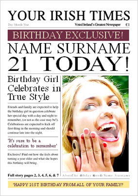 Irish Times - 21st Female